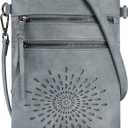 APHISON Crossbody purse for Women, Vegan Leather Sunflower Crossbody Phone Handbags with Adjustable Strap (03-blue)