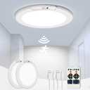 2 Pack Rechargeable Motion Sensor Ceiling Light, Wireless Ceiling Lights Battery Operated Closet Light with Remote, 500LM 3000K/4500K/6500K, 0.55 Ultra Thin Lights for Bathroom Hallway Pantry (White)