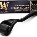 Derma Roller for Skin, Hair & Beard – Women and Men Titanium Microneedling Roller for Face & Scalp, Safe & Easy to Use 0.25mm 2 Pack