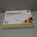 Glass Cutting Board,16"x12" Non Toxic Tempered Glass Chopping Board for Kitchen with Non-Slip Feet, House Warming Gift for New Home, Gifts for Women, Christmas Gift for Mom - White (White-Glossy Finish)