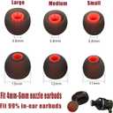 LMS Universal Ear Fins, Premium Memory Foam Earbuds Tips, Silicone Eartips - 3 Pairs Each, 2 Cord Clips