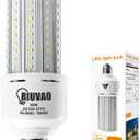 60W LED Corn Bulb 500W Equivalent Led Light Bulb 7500 Lumen Bright 5000K Daylight White E26/E27 Medium Base for Large Area Outdoor Indoor Garage Warehouse Factory Backyard