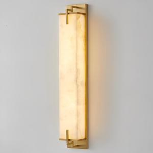 Modern Marble Wall Sconce Natural Alabaster Sconce Bedroom White Stone Wall Mount Lamp Brass Wall Sconce Lighting for Bathroom Living Room Dining Room Kitchen Hallway