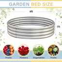 Land Guard Galvanized Raised Garden Bed Kit, Round Large Metal Galvanized Planter Raised Garden Boxes Outdoor, 4×4×1ft, 1-silver