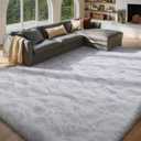 6x9 Feet White Rugs for Bedroom Living Room, Plush Shag Area Rug, Non-Slip Fluffy Furry Rug for Nursery Kids Room Dorm Room Home Decor, Indoor Shaggy Floor Carpet