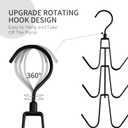 Purse Hanger for Closet, 2 Pack Rotatable Organizer Bag Hanger Hook, Space Saving Closet Organizers and Storage for Bags, Backpacks, Handbags, Black