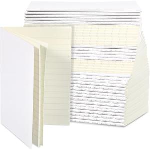 Outus 50 Pieces Pocket Notebook Bulk 5.12''x 3.54'' Mini Travel Journals Small Memo Kraft Notepads for Students School Classroom Sketching(White Cover,Horizontal Line)