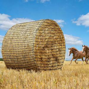 Bold 6 * 6ft Round Bale Hay Net for Horses&Livestock, Large Heavy Duty Round Bale Hay Net, 12-Strand Knotless Slow Feeder Hay Net with 2.2inches Holes