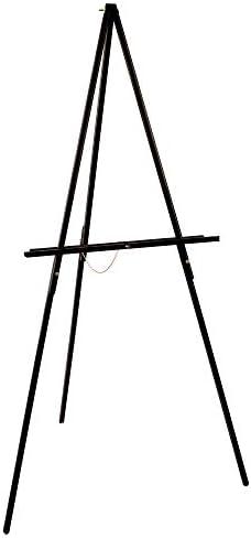 U.S. Art Supply 64" Black Wooden Easel Stand - Adjustable A-Frame Tripod for Painting, Drawing, Photos & Signs - Lightweight Easels, Wood Easel Stand for Sign Wedding Display 40" Canvas Capacity