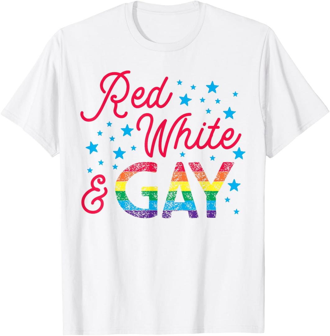 Fourth of July | Red White and Gay T-Shirt (Small)