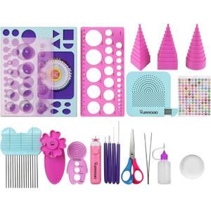 YURROAD 14PCS Paper Quilling Tools Kit with Electric Slotted Pen – Beginner & Advanced All-in-One Quilling Starter Set for Rolling, Shaping & 3D Paper Art at Home or Classroom