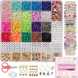 Mio Angle Bracelet Making Kit for Beginner 5000Pcs Preppy Polymer Friendship Bracelet Making with Charms Kit for Jewelry Making DIY Arts and Crafts Birthday Gifts Toys for Kids Age 6-13 (Multicolor)