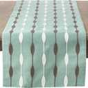 Saro Lifestyle Modern Embroidered Design Table Runner, Aqua, 16" x 70"