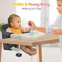 Hook On High Chair with Removable Tray for Babies 6-36 Months | Secure & Portable Foldable Travel High Chair | Clip On Baby Feeding Seat with Non-Slip Aluminum Clamp, Washable Cover & Carry Bag(Black)