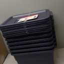 Rubbermaid Roughneck Tote 3 Gal, 6 Pack, Made in USA, Dark Indigo Metallic, Rugged Plastic Stackable Storage Bins with Lids and Handles