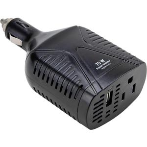Amazon Basics 75W Car Power Inverter 12V to 110V for Vehicles, Black, 5.07 x 2.65 x 1.6 inches