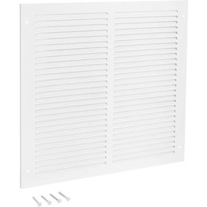 EZ-FLO 12 x 12 Inch (Duct Opening) Return Air Vent Cover for Wall or Ceiling, Solid Steel Return Air Grille, HVAC Vent Cover, White, 61627