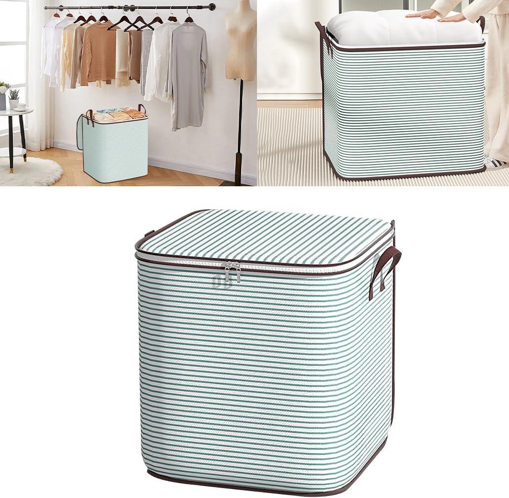 Large Blanket Storage, 180L Foldable Storage Bin, Clothes Storage Bags, Storage Containers with Handle Zippers Blanket Organization for Bedroom Closet Comforter Sheets Pillow (1pcs)