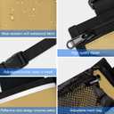 Wheelchair Bag, Walker Bag, Wheelchair Side Bag, Armrest Organizer Pouch with Cup Holder Attachment and Reflective Strip, Accessories for Most Wheelchairs, Walker, Rollators (Khaki)