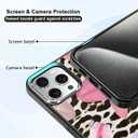 Leopard Print Phone Case Fit for iPhone 15 Pro Max  TPU Shockproof Protective Pink Floral Stylish and Unique Phone Cover Gift for Boy Girl Men Women