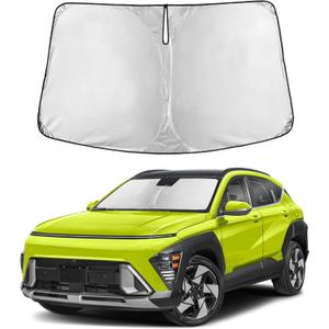 Autovir Windshield Sun Shade Fit for 2024 2025 2026 Hyundai Kona | Sunshade, Front Car Window Shades Sun Visor, Blocks UV Rays & Heat, Car Accessories