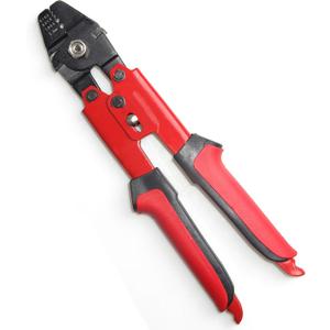 Fishing Crimping Pliers Heavy Duty Stainless Steel Wire Rope Crimping Tool Fishing Tackle Pliers Built-in Wire Cutters Crimp Sleeves, 4 Crmping Size (Red - Carbon Steel Crimper)