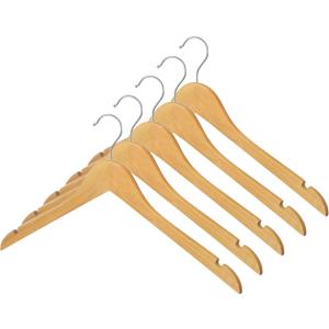 Whitmor Natural Wood Dress or Shirt Hangers (Set of 5)