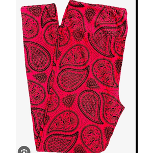 Lularoe LEGGINGS Red Paisley Print, 2 Pack, Size TC