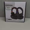 WallarGe Wireless Headphones for TV Watching with RF Transmitter Charging Dock, Plug and Play, 100 Ft Wireless Range, Rechargeable 20 Hour Battery (Black with Red)