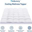 Full Mattress Topper Extra Thick Pillowtop Cooling Mattress Topper Plush Mattress Pad Cover Protector with 8-21 Inch Deep Pocket 3D Snow Down Alternative Fill White