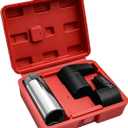 3-Piece Oxygen Sensor Socket Set - 7/8" (22mm) Offset Wrench Tool for O2 Sensor Removal - Fits 3/8" & 1/2" Drive - Heavy-Duty Chrome Vanadium Steel - Automotive Repair Tool Kit