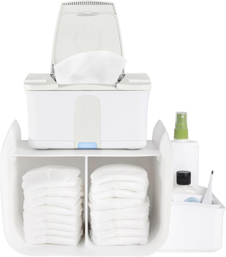 Ubbi Tabletop Diaper Caddy, Diaper Storage, Caddy Organizer, Stores Baby Diapers, Wipes & Baby Accessories, White