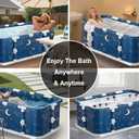 Simcat 45" Large Portable Foldable Bathtub Adult, Separate Family-Friendly SPA Therapy Tub Soaking, Hot SPA & Ice Bath Tub(45.3x21.6x16.7)