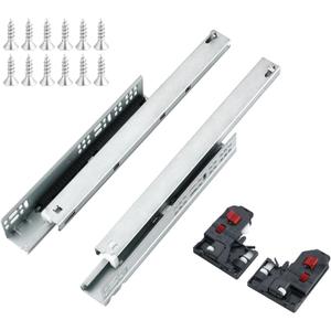 1 Pair 12 Inch (300mm) Soft Close Undermount Drawer Slides,100LB Load Capacity Full Extension Concealed Bottom Mount Drawer Glides Rails with 3D Locking Device