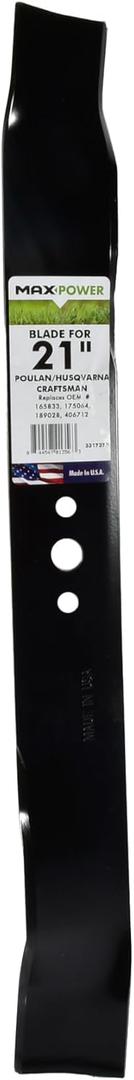 MaxPower 331737B Mulching Blade for Many 21 in. Cut Craftsman, Husqvarna, Poulan Mowers, Replaces OEM no. 165833, 175052, 406712, 532175064, 594893001, 175064