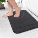 ITSOFT Memory Foam Bath Mat 24x16, Non Slip, Machine Washable, Quick Dry & Absorbent Rugs, Bath Mats for Bathroom Floor, Tub & Shower, Bathroom Rug, Charcoal Gray