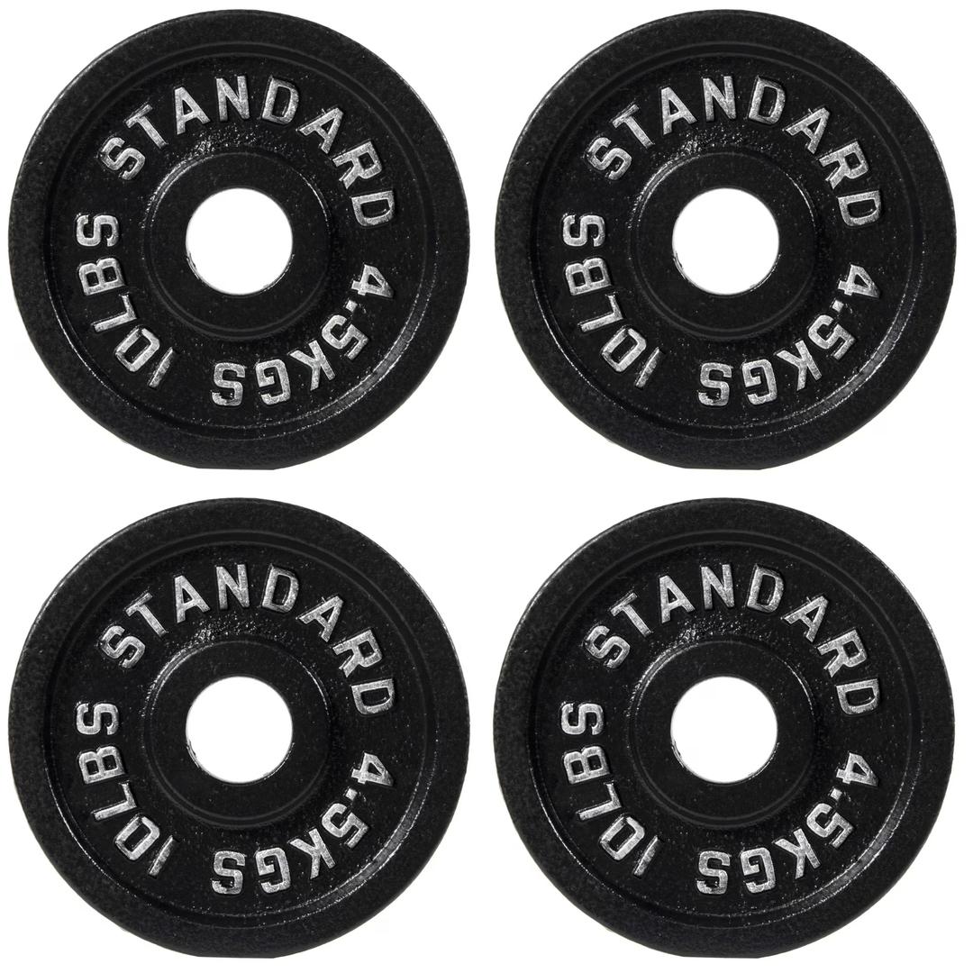 2-Inch Olympic Cast Iron Weight Plate for Strength Training & Powerlifting, Durable Gym Weights, 10LBS, 4-Pack