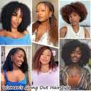 12 Inch Springy Afro Twist Human Braiding Hair 3 Packs Afro Kinkys Bulk Human Hair for Braiding (1B, 12 Inch 3 PACKS)