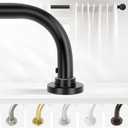 Black Wrap Around Curtain Rods 36 to 72 Inch:Blackout Heavy duty Adjustable Window Curtain Rod for Bedroom,Industrial Darkening Curved French Metal Single Drapery Rods Easy Install,Matte Black