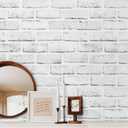 Timeet Brick Wallpaper Peel and Stick Wallpaper 17.7in x 197in White Grey 3D Brick Wallpaper Stick and Peel Wallpaper Self Adhesive Removable Wallpaper for Bedroom Living Room Decoration