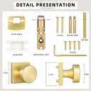HIMEETIME Gold Door Knob Interior,Passage Rectangle Modern Door Knobs,Heavy Duty Square Door Knobs Modern Door Handle for Hall Closet, Satin Brass