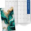 2-Year Monthly Pocket Planner/Pocket Calendar, 3.5"x6.5", 2026-2027: Weekly Planner/Weekly Agenda/Monthly Calendar Organizer (Teal Gold Marble)