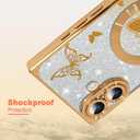 AIGOMARA Phone Case for iPhone 16 [Compatible with MagSafe] Butterfly Design Glitter Bling Case Shockproof Scratch-Resistant Soft TPU Cover for Women - Gold