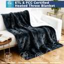 Electric Heated Blanket, Soft Flannel Fabric Heating Blanket Features 5-Level Temperature Adjustment Machine Washable ETL Certified Double-Sided Heating