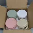 4 Pack Overnight Oats Containers with Lids and Spoons, 16 oz Glass Mason Jars with Airtight Lids, Overnight Oats Jars for Milk, Cereal, Fruit (Light Colors)