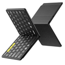 Samsers FullSize Foldable Bluetooth Keyboard, KF08S Wireless Folding Keyboards with PU Leather Cover, Portable Travel for iPhone iPad Smartphone Tablet Laptop, Android Windows Mac OS, Black