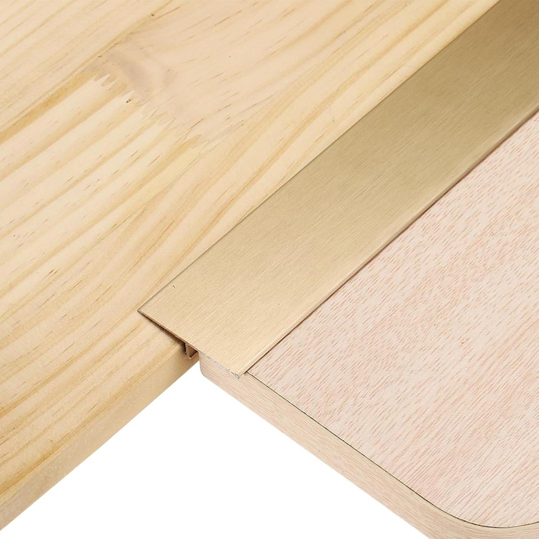 Uxcell 3Pcs 4ft x 1.57" T Molding Floor Transition Strips, Aluminium Alloy Vinyl Flooring Gap Trim for Joining Laminate Planks Tiles Floor Gaps, Brushed Bronze