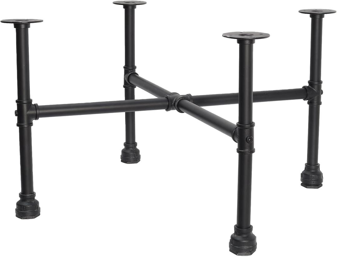 Industrial Pipe Table Legs, Metal Base Furniture Legs for Nightstand, Heavy Duty Vintage Desk Legs, Dining Coffee Table Feet Bench Legs