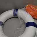 20 Inch / 50cm Pool Safety Life Preserver Throw Ring Buoy- Swim Foam Rings for Swimming Pool Wall Decoration with 98.4FT Water Floating Lifesaving Rope