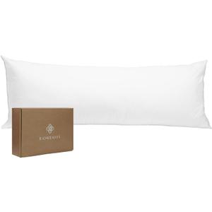 BIOWEAVES 100% Organic Cotton Body Pillow Cover for Body Pillowcases 300 Thread Count Soft Sateen Weave GOTS Certified with Zipped Closure - 21" x 54", White